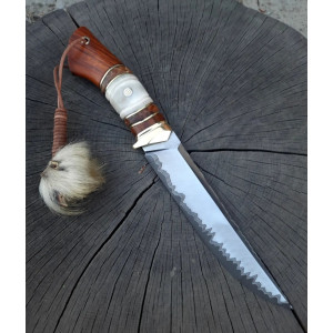 КОРОЛІВСЬКИЙ колекційний ексклюзивний ніж ручної роботи майстра студії Павла Гончаренка, замовити купити в Україні (Сталь - К110 в багатошаровому ламінаті з нержавіючої сталі 95х18 через нікель ). Photo 2